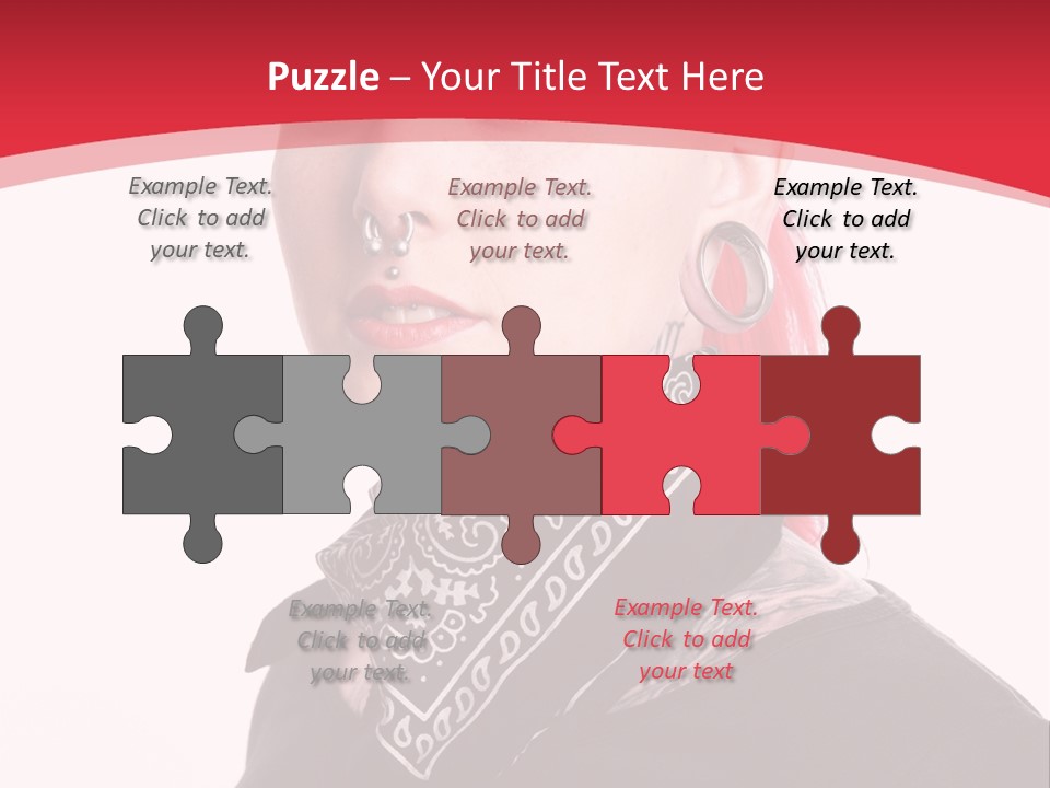 A Woman With Red Hair Is Wearing A Black Shirt PowerPoint Template