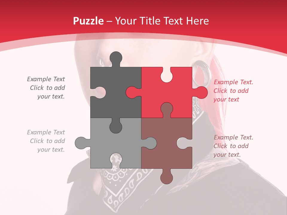 A Woman With Red Hair Is Wearing A Black Shirt PowerPoint Template