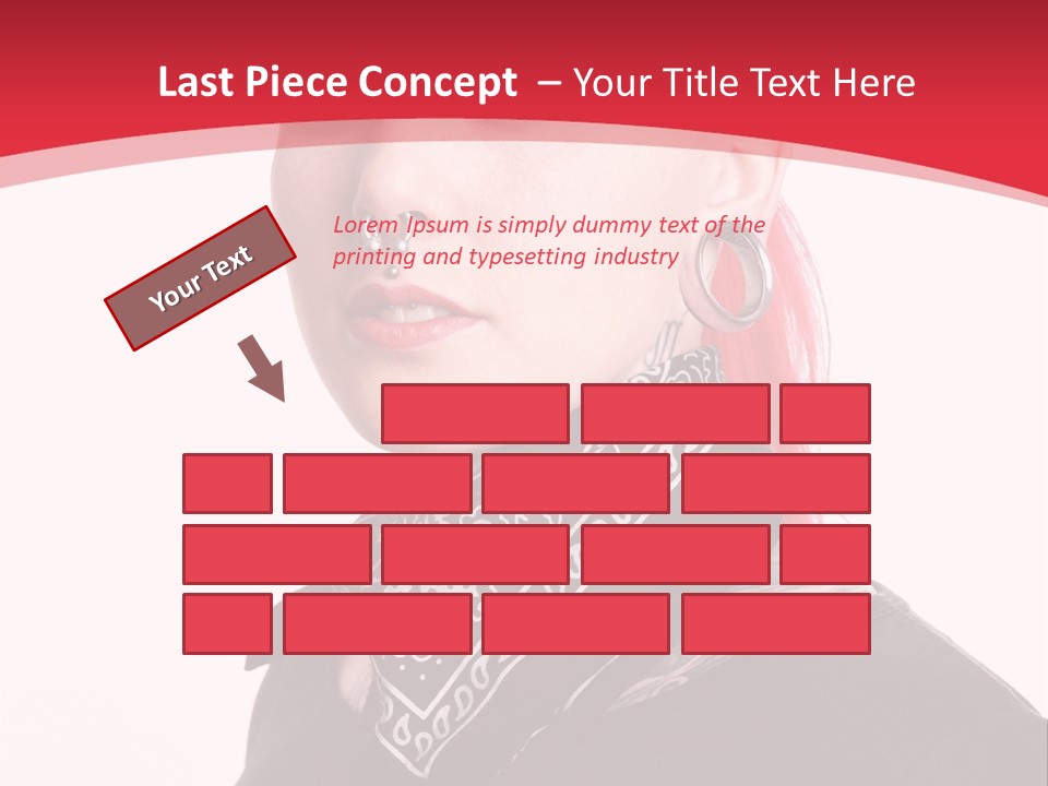 A Woman With Red Hair Is Wearing A Black Shirt PowerPoint Template