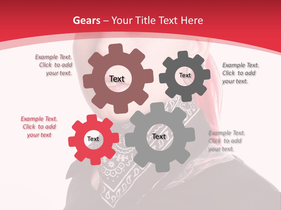 A Woman With Red Hair Is Wearing A Black Shirt PowerPoint Template