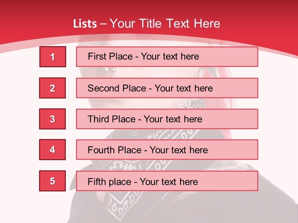 A Woman With Red Hair Is Wearing A Black Shirt PowerPoint Template