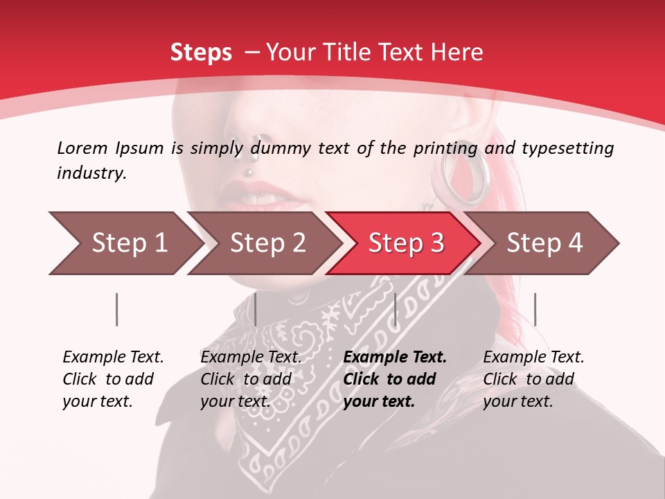 A Woman With Red Hair Is Wearing A Black Shirt PowerPoint Template