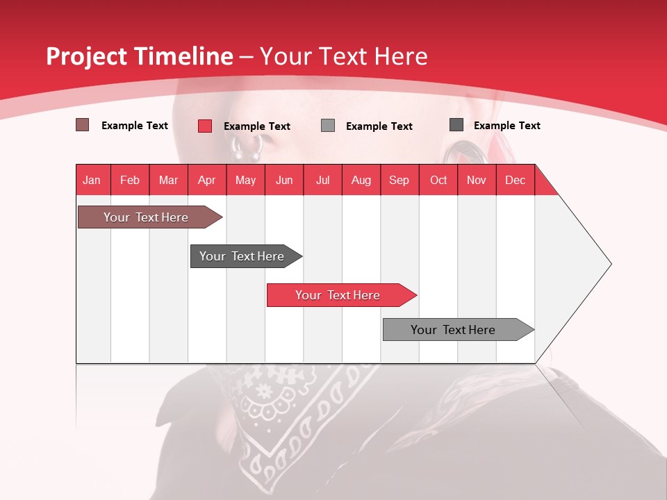 A Woman With Red Hair Is Wearing A Black Shirt PowerPoint Template
