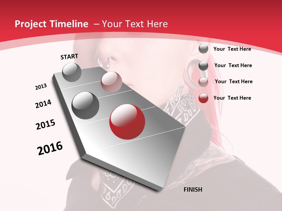 A Woman With Red Hair Is Wearing A Black Shirt PowerPoint Template