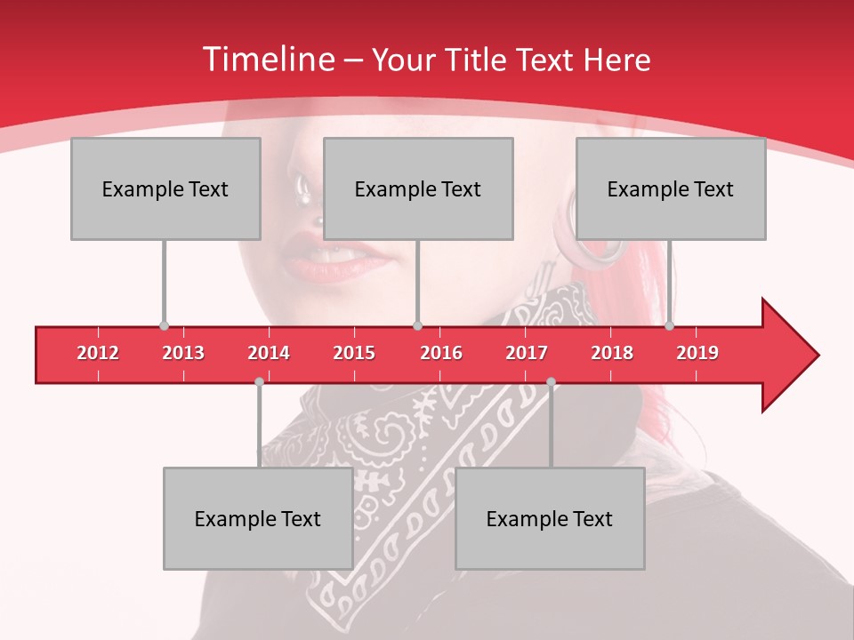 A Woman With Red Hair Is Wearing A Black Shirt PowerPoint Template