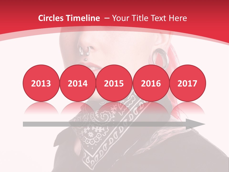 A Woman With Red Hair Is Wearing A Black Shirt PowerPoint Template