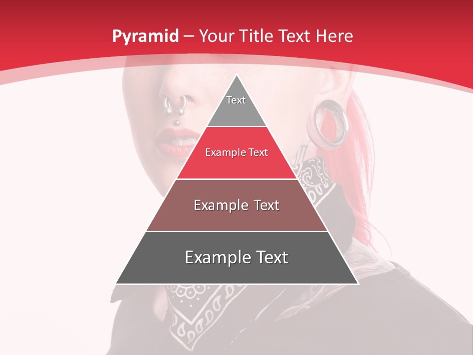 A Woman With Red Hair Is Wearing A Black Shirt PowerPoint Template