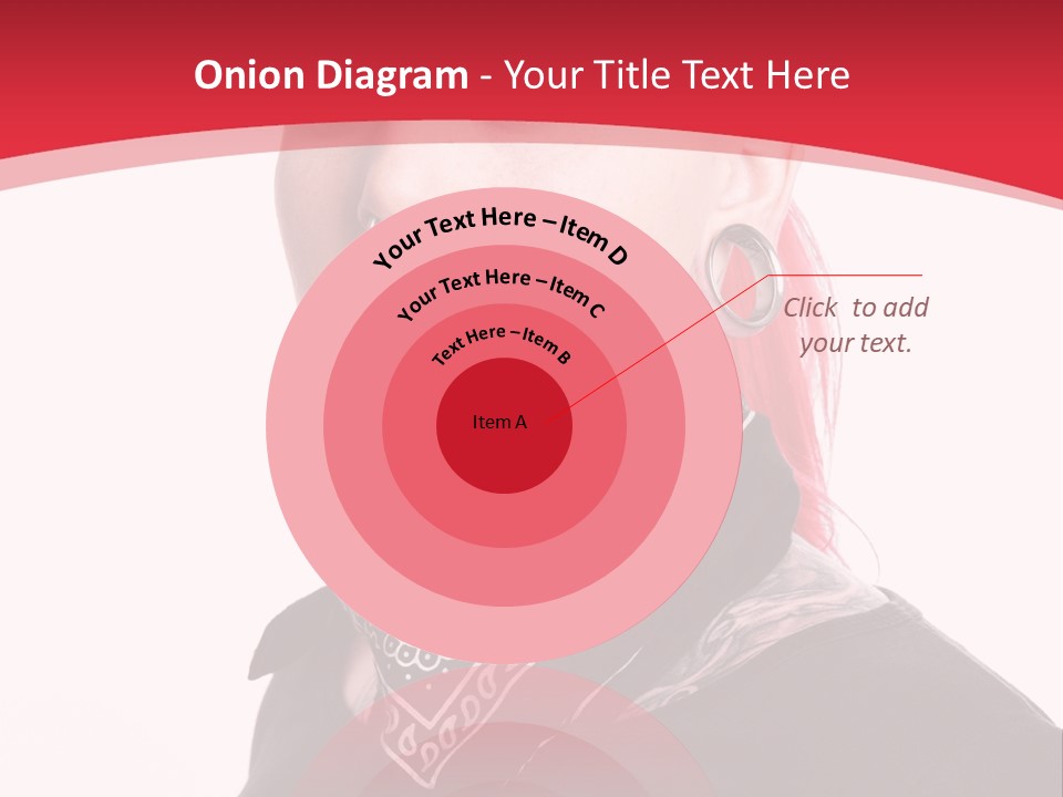 A Woman With Red Hair Is Wearing A Black Shirt PowerPoint Template