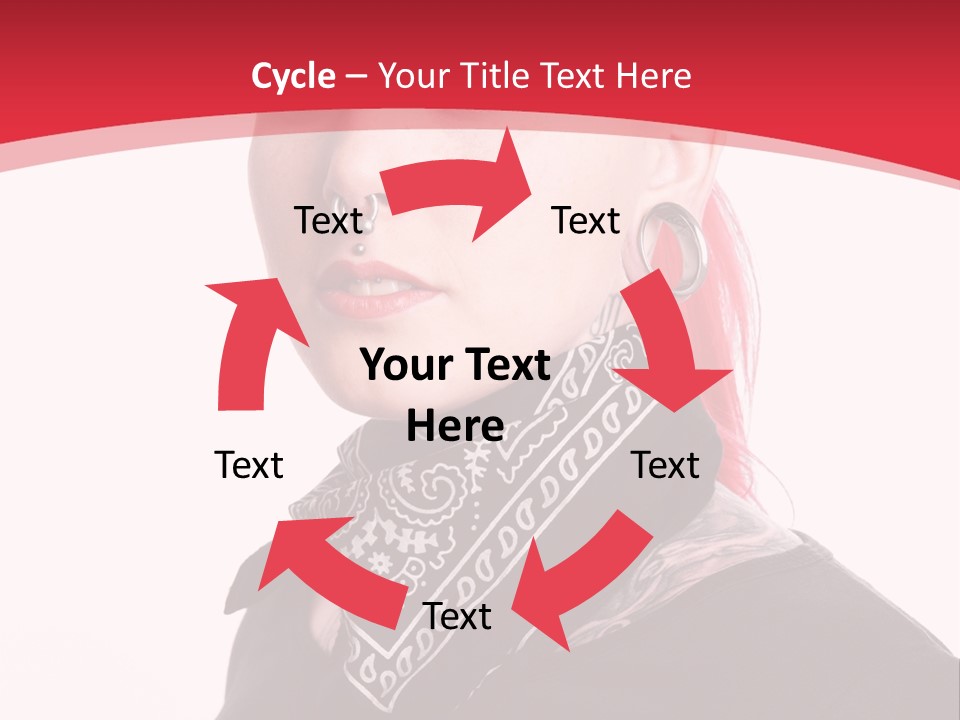 A Woman With Red Hair Is Wearing A Black Shirt PowerPoint Template