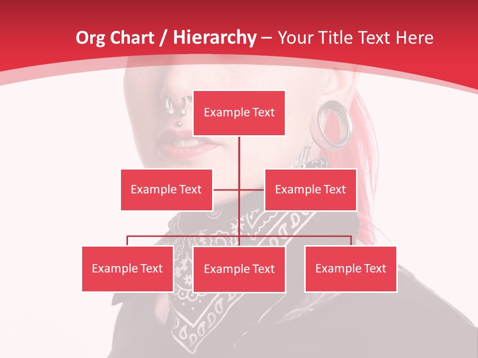 A Woman With Red Hair Is Wearing A Black Shirt PowerPoint Template