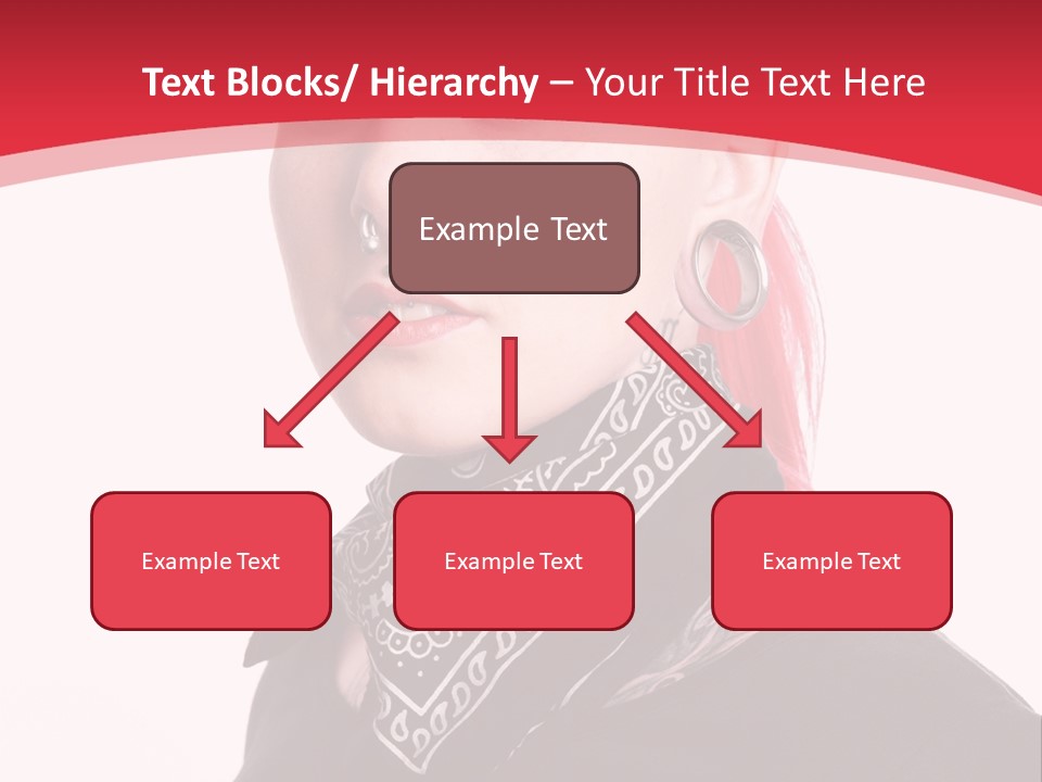 A Woman With Red Hair Is Wearing A Black Shirt PowerPoint Template