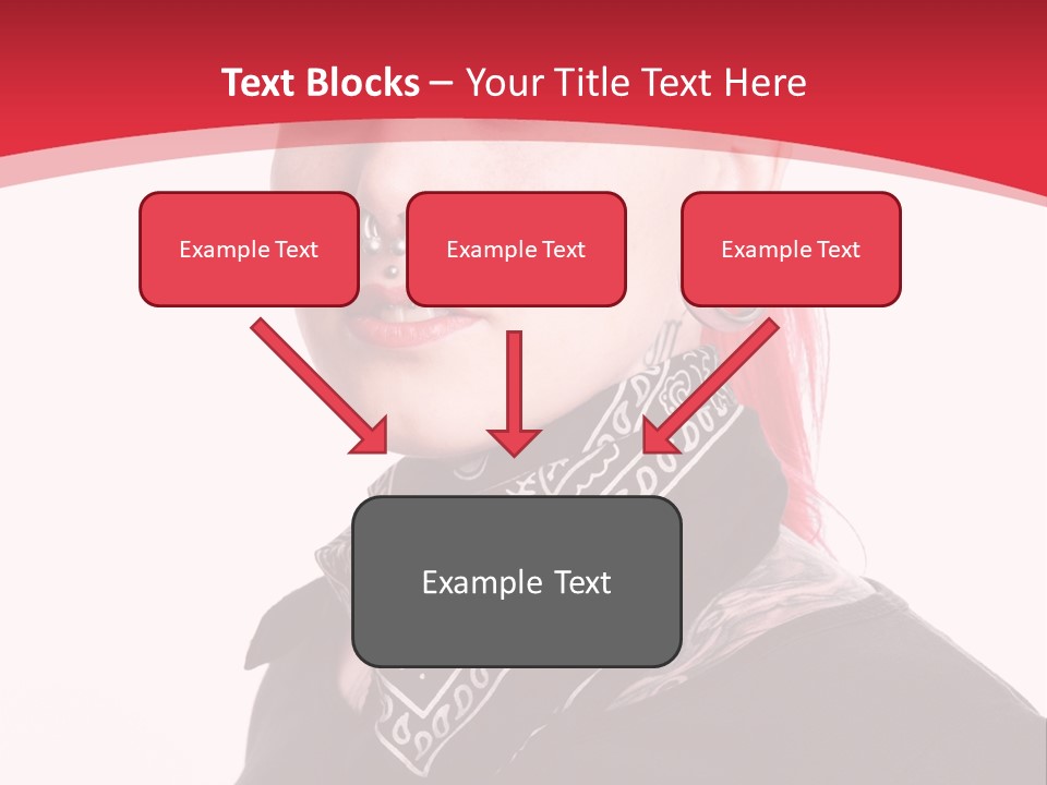 A Woman With Red Hair Is Wearing A Black Shirt PowerPoint Template