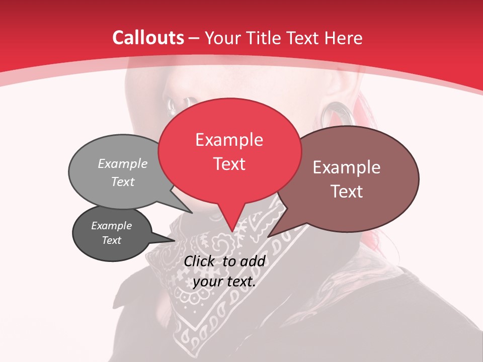 A Woman With Red Hair Is Wearing A Black Shirt PowerPoint Template