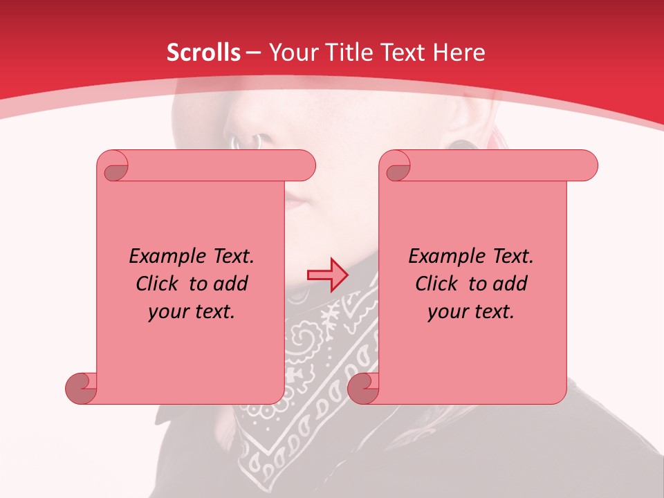 A Woman With Red Hair Is Wearing A Black Shirt PowerPoint Template