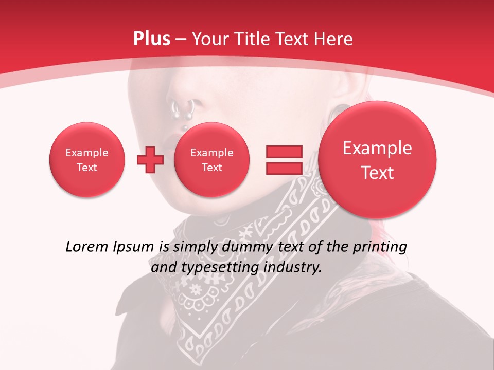 A Woman With Red Hair Is Wearing A Black Shirt PowerPoint Template