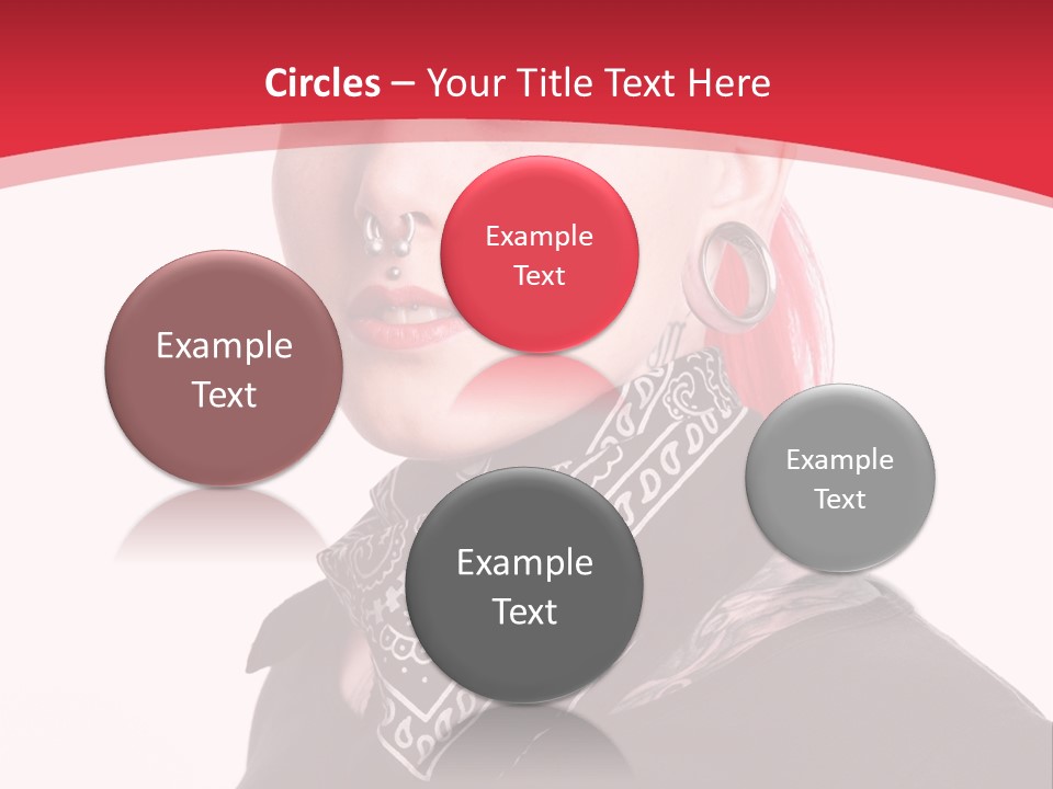 A Woman With Red Hair Is Wearing A Black Shirt PowerPoint Template