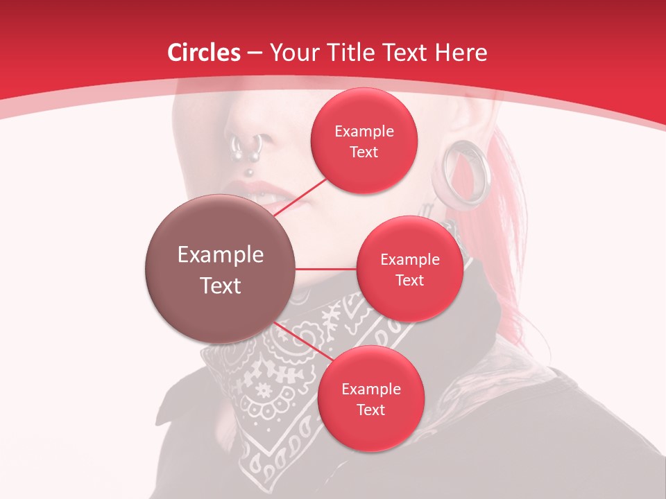 A Woman With Red Hair Is Wearing A Black Shirt PowerPoint Template