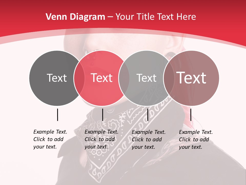 A Woman With Red Hair Is Wearing A Black Shirt PowerPoint Template