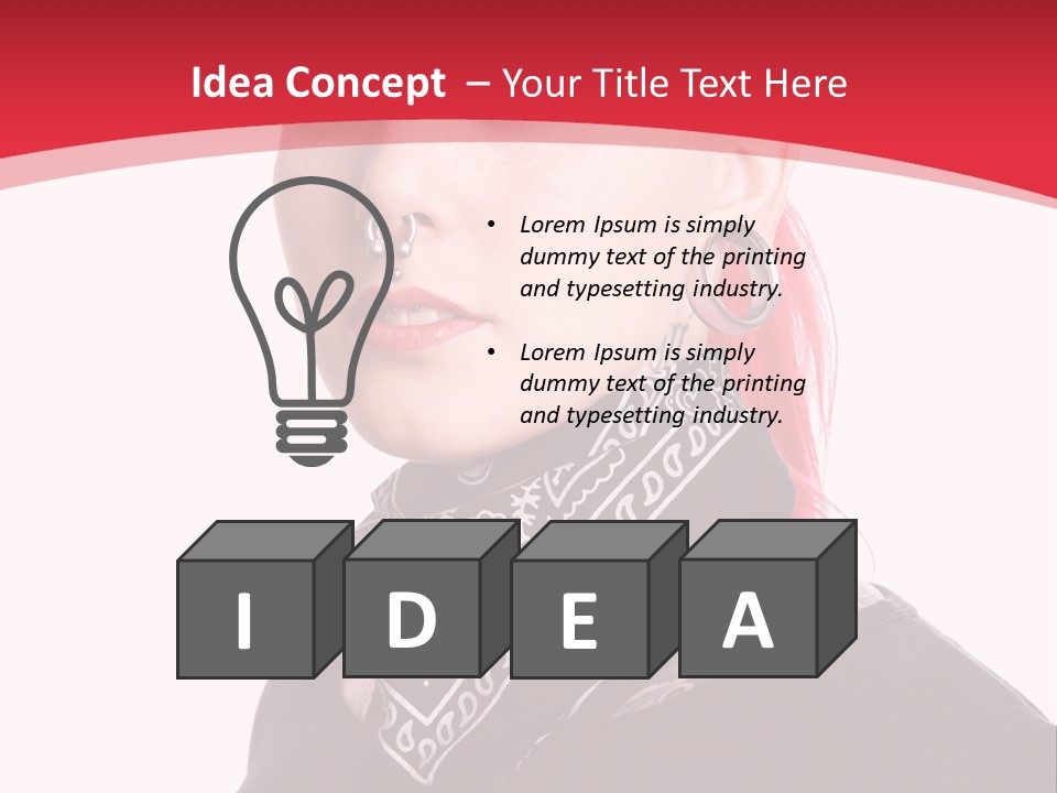 A Woman With Red Hair Is Wearing A Black Shirt PowerPoint Template