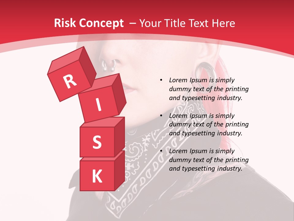 A Woman With Red Hair Is Wearing A Black Shirt PowerPoint Template