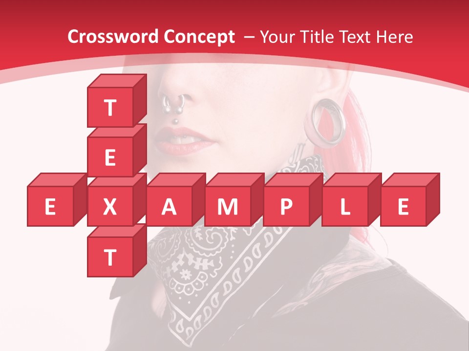 A Woman With Red Hair Is Wearing A Black Shirt PowerPoint Template