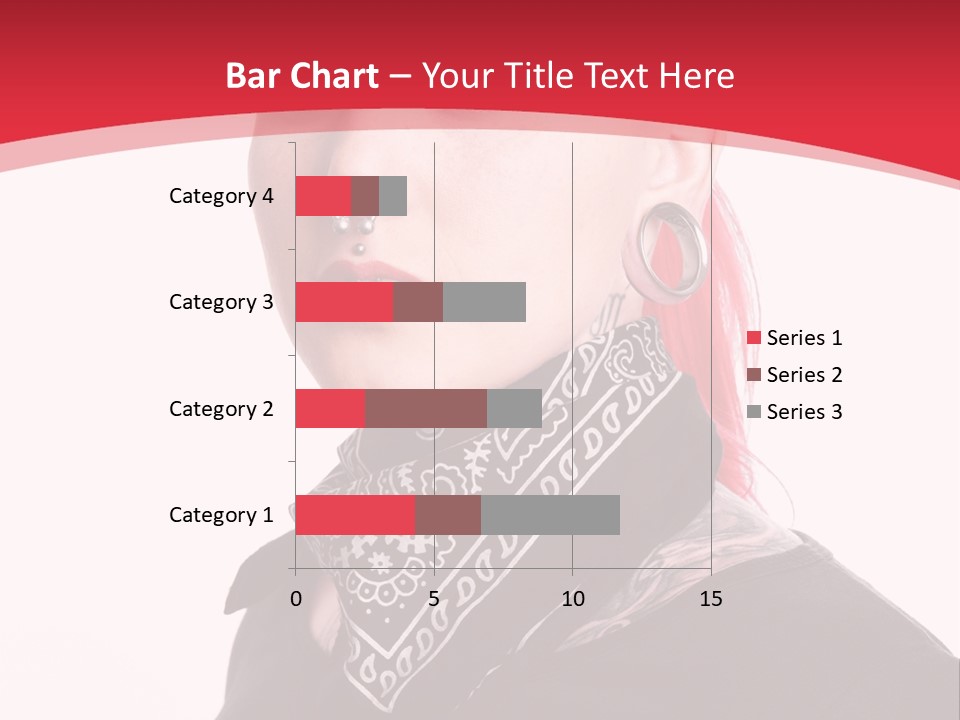 A Woman With Red Hair Is Wearing A Black Shirt PowerPoint Template