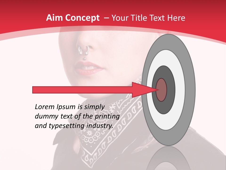 A Woman With Red Hair Is Wearing A Black Shirt PowerPoint Template