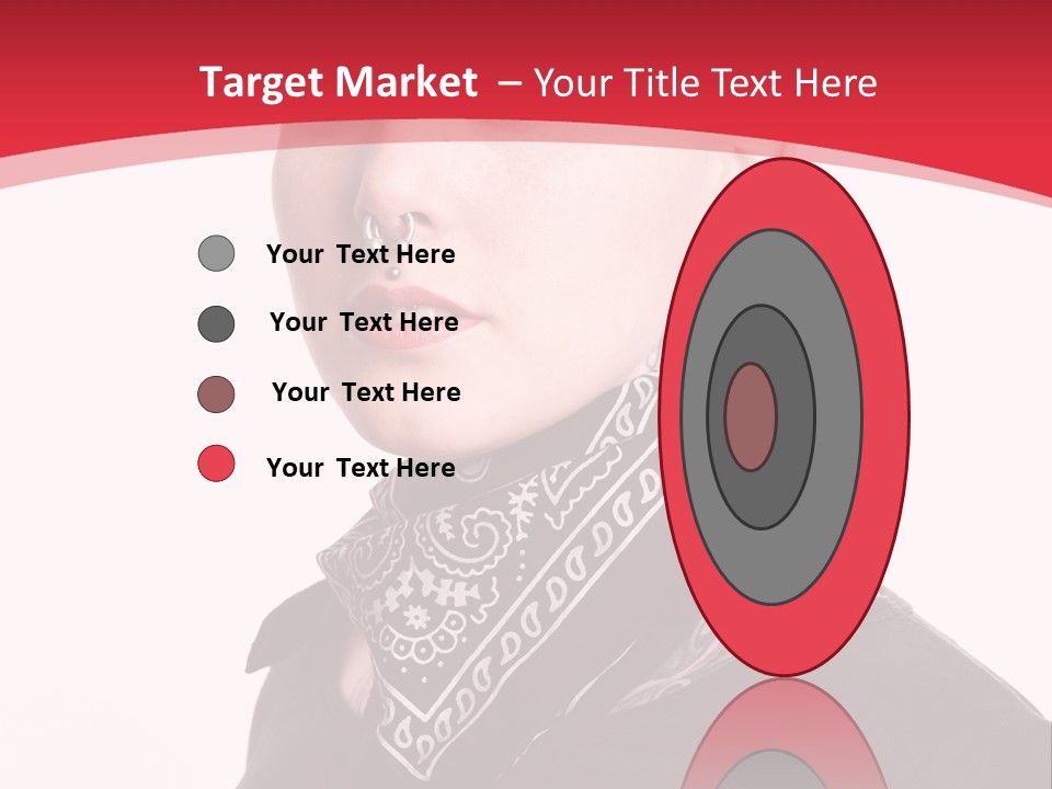 A Woman With Red Hair Is Wearing A Black Shirt PowerPoint Template