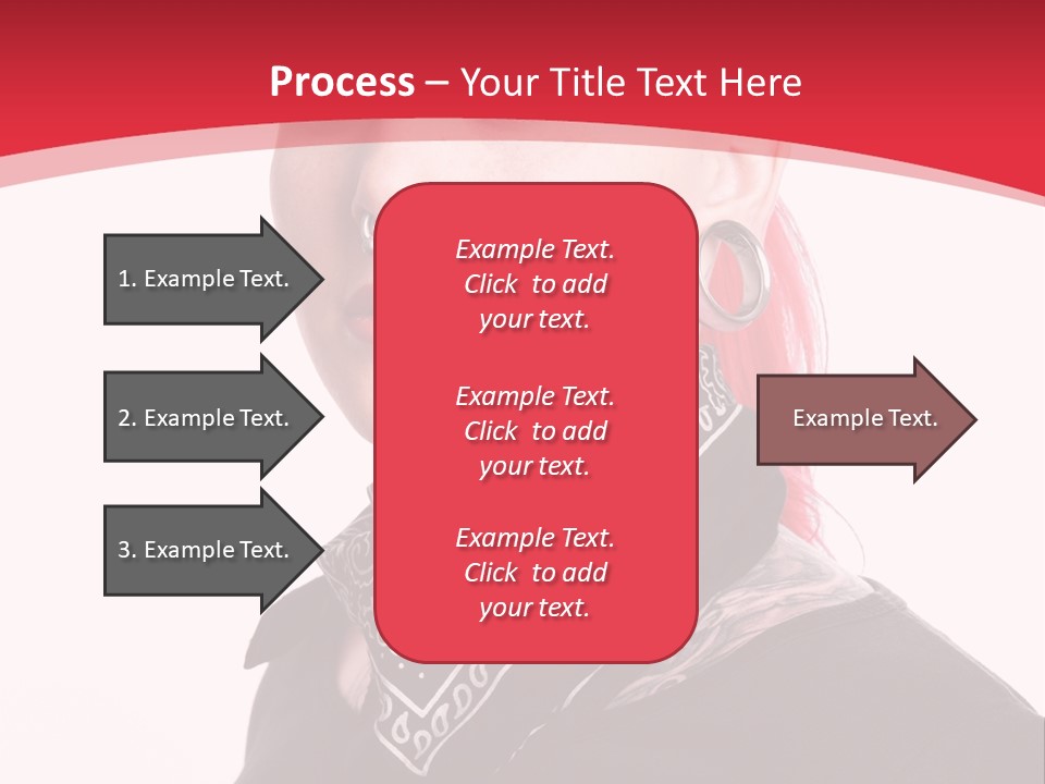 A Woman With Red Hair Is Wearing A Black Shirt PowerPoint Template