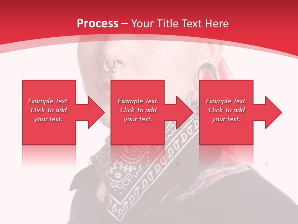 A Woman With Red Hair Is Wearing A Black Shirt PowerPoint Template