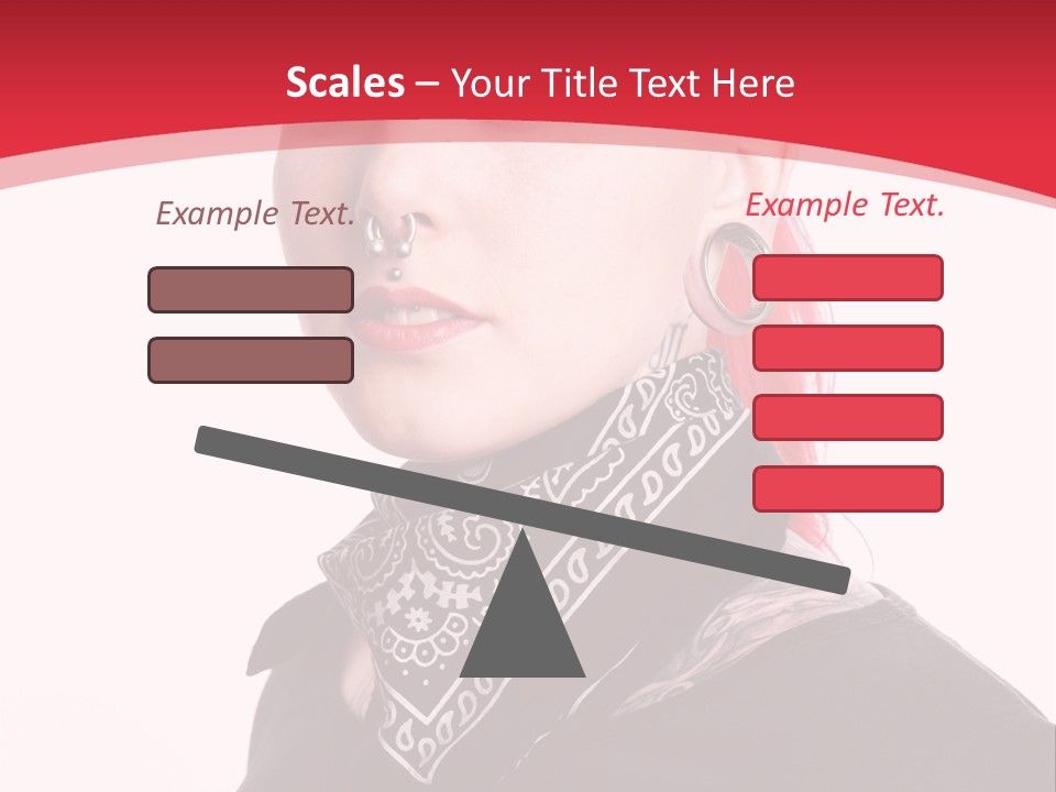 A Woman With Red Hair Is Wearing A Black Shirt PowerPoint Template