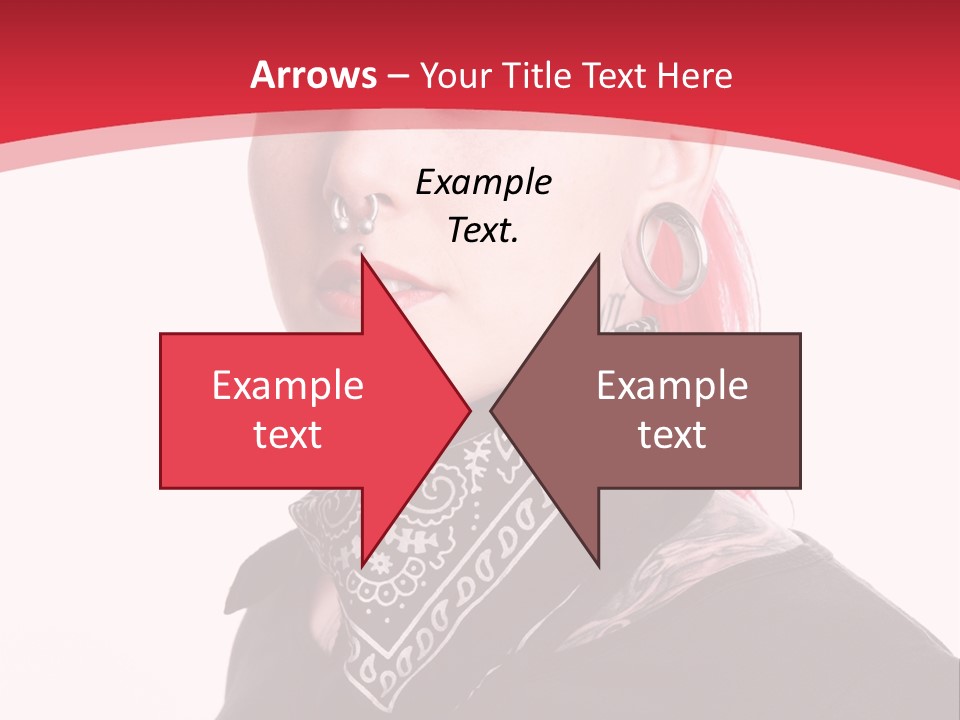 A Woman With Red Hair Is Wearing A Black Shirt PowerPoint Template