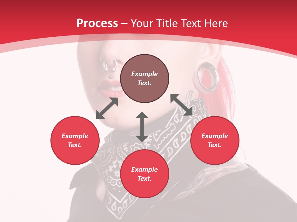 A Woman With Red Hair Is Wearing A Black Shirt PowerPoint Template