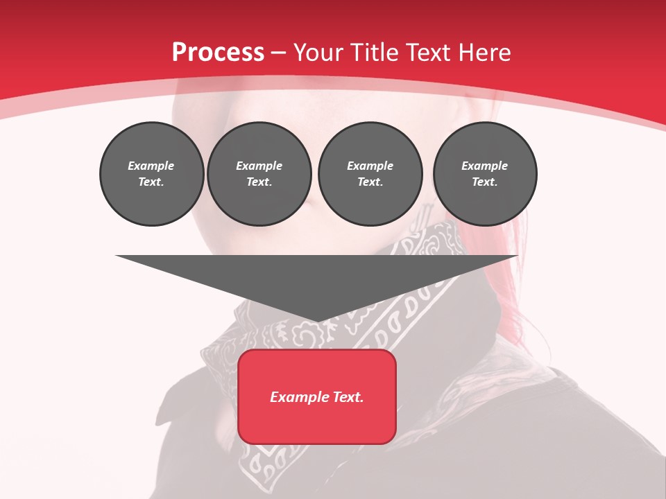 A Woman With Red Hair Is Wearing A Black Shirt PowerPoint Template