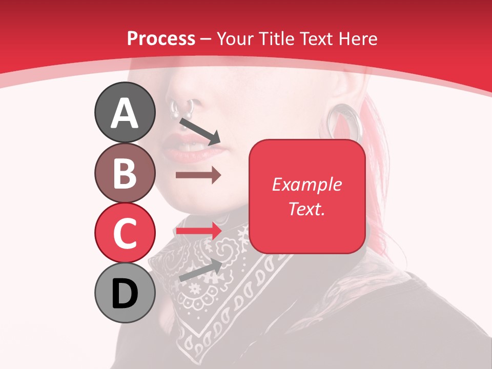 A Woman With Red Hair Is Wearing A Black Shirt PowerPoint Template