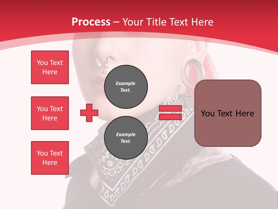 A Woman With Red Hair Is Wearing A Black Shirt PowerPoint Template