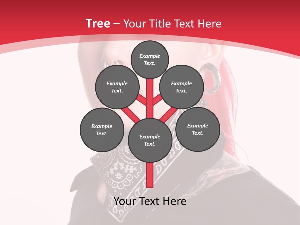 A Woman With Red Hair Is Wearing A Black Shirt PowerPoint Template