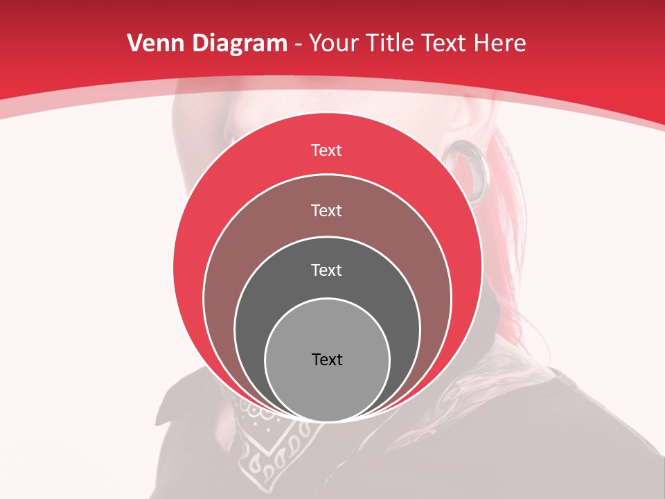 A Woman With Red Hair Is Wearing A Black Shirt PowerPoint Template