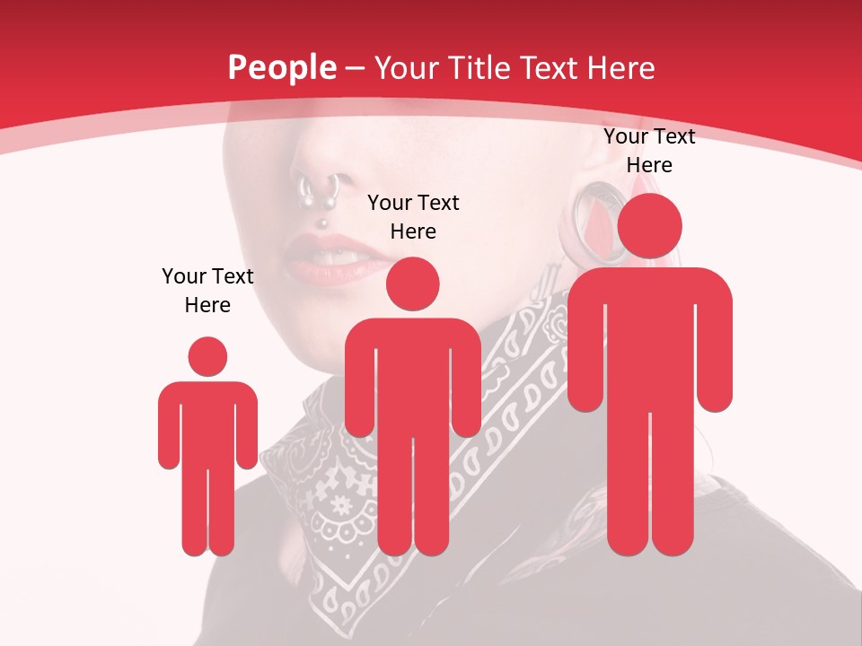 A Woman With Red Hair Is Wearing A Black Shirt PowerPoint Template