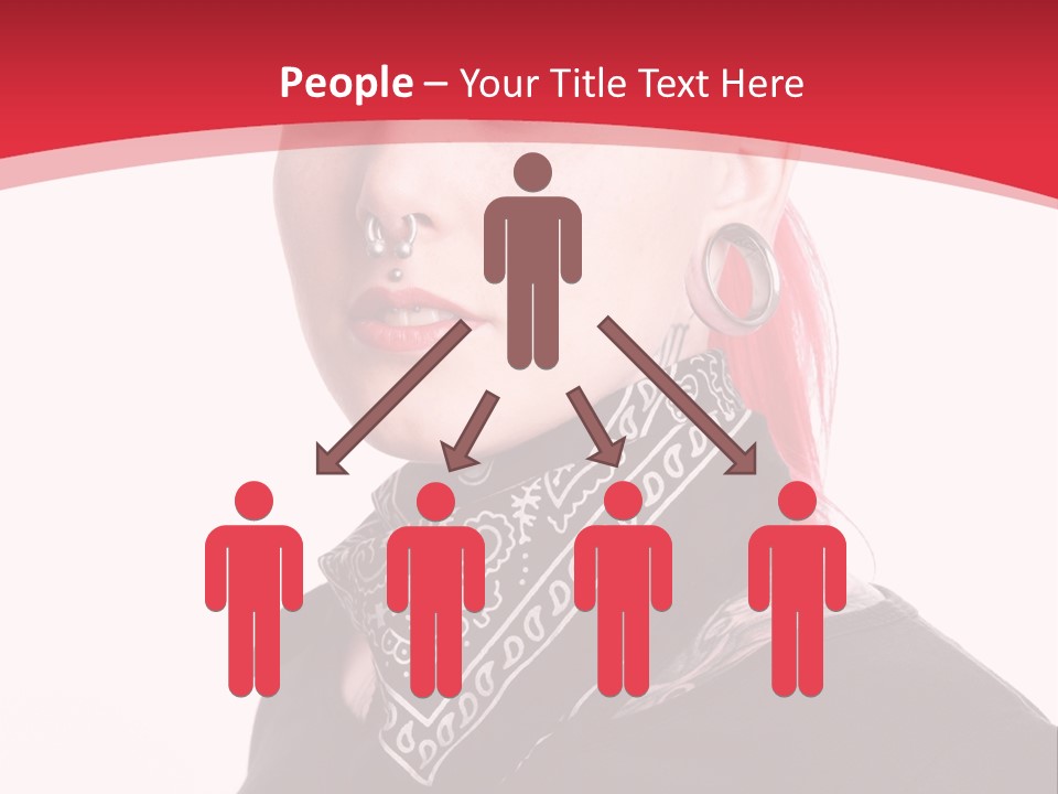 A Woman With Red Hair Is Wearing A Black Shirt PowerPoint Template