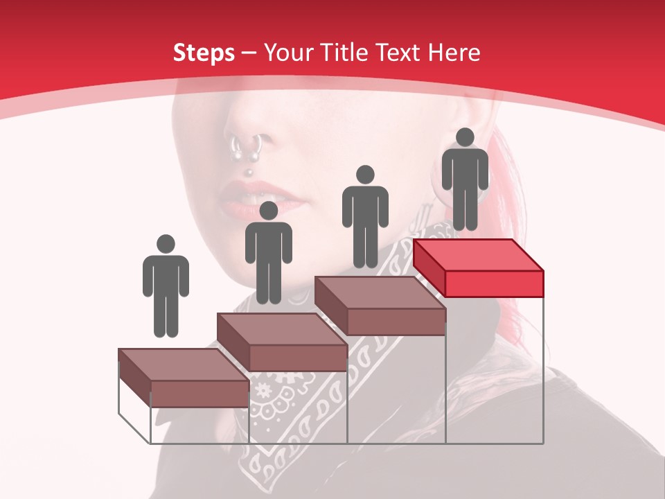 A Woman With Red Hair Is Wearing A Black Shirt PowerPoint Template