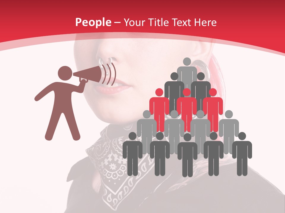 A Woman With Red Hair Is Wearing A Black Shirt PowerPoint Template