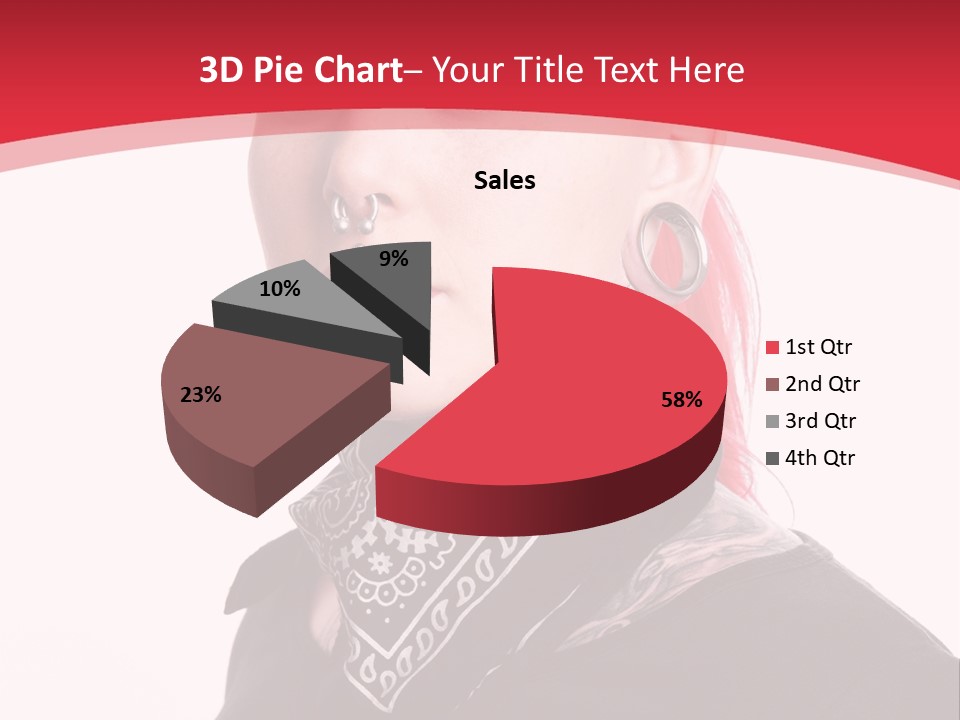 A Woman With Red Hair Is Wearing A Black Shirt PowerPoint Template