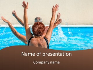 A Man And A Woman Playing In A Pool Powerpoint Template PowerPoint Template