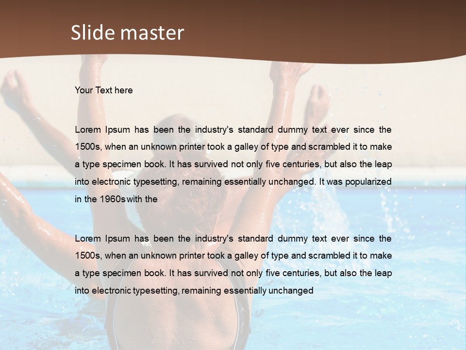A Man And A Woman Playing In A Pool Powerpoint Template PowerPoint Template