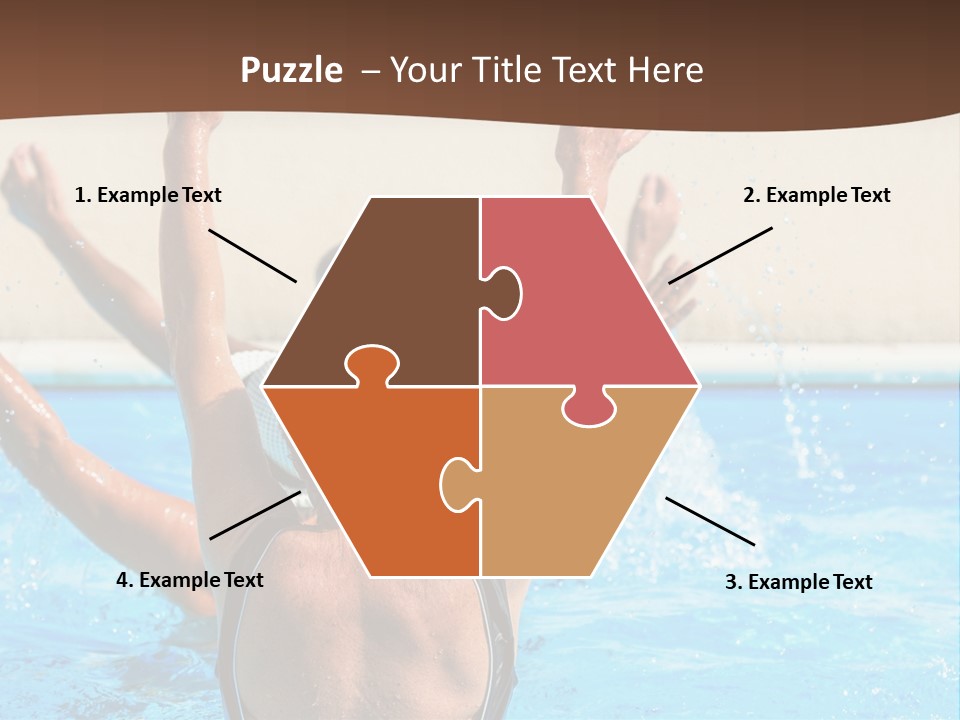 A Man And A Woman Playing In A Pool Powerpoint Template PowerPoint Template