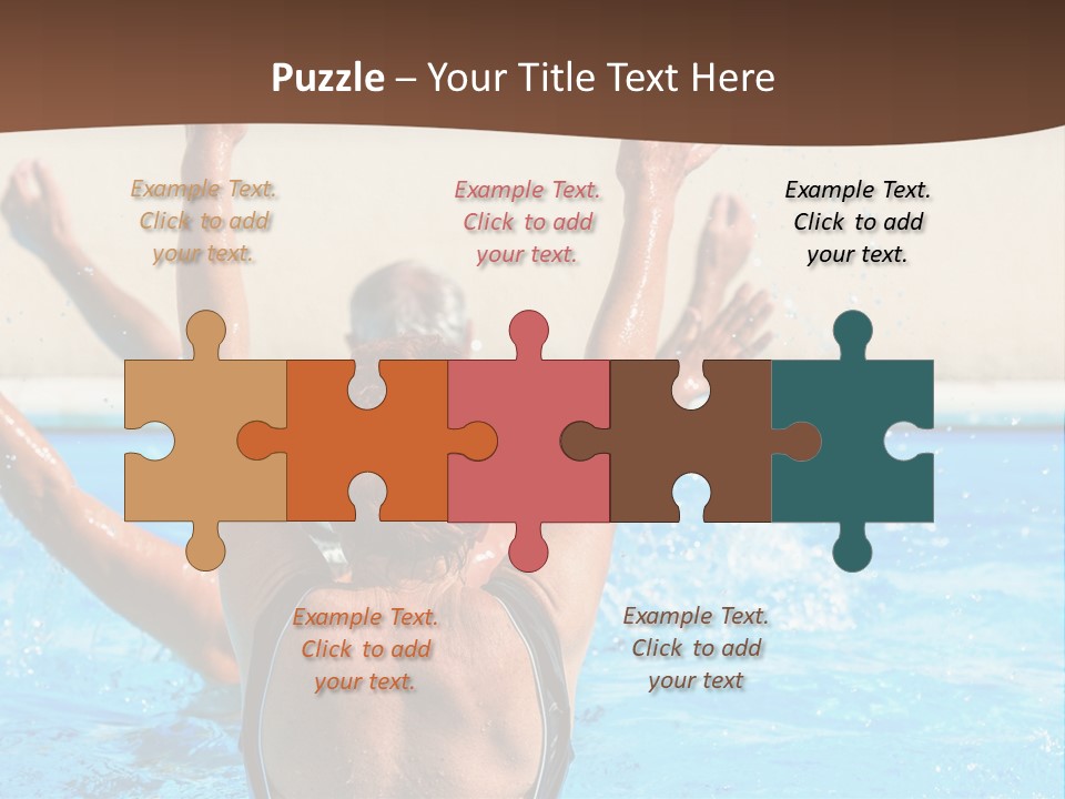 A Man And A Woman Playing In A Pool Powerpoint Template PowerPoint Template