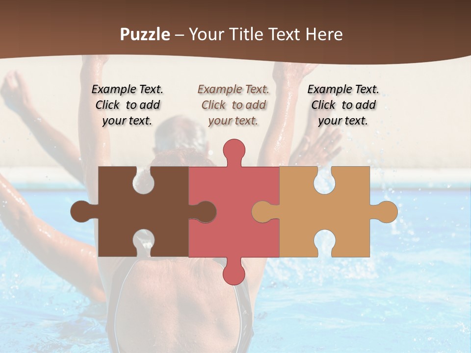 A Man And A Woman Playing In A Pool Powerpoint Template PowerPoint Template