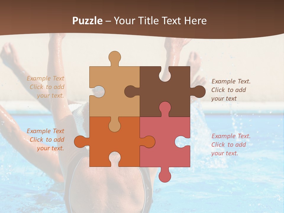 A Man And A Woman Playing In A Pool Powerpoint Template PowerPoint Template