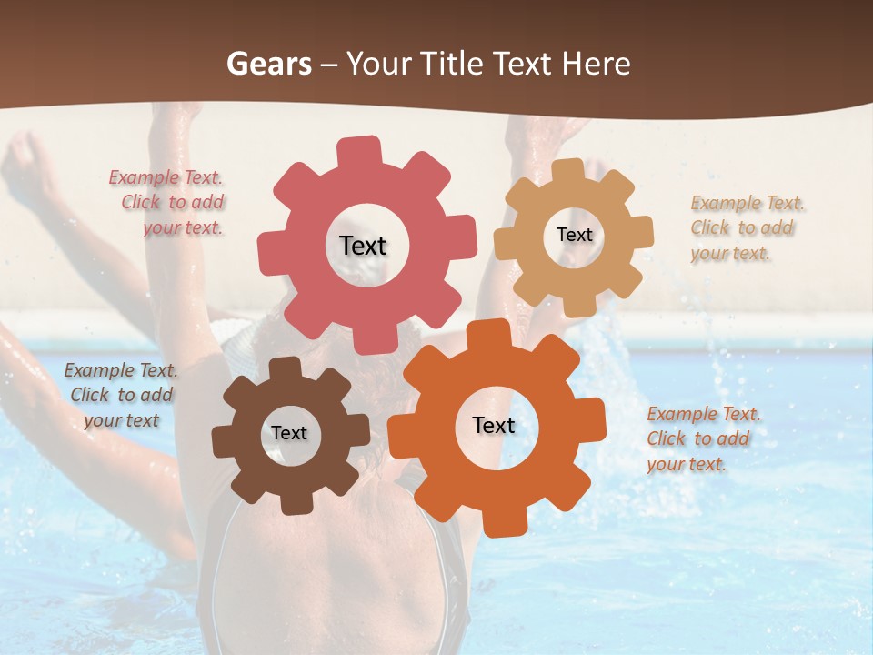 A Man And A Woman Playing In A Pool Powerpoint Template PowerPoint Template